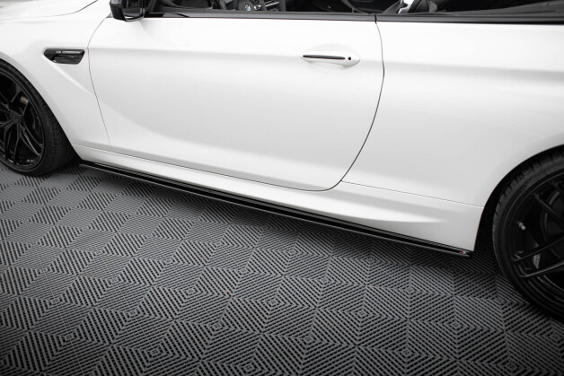 Seitenschweller Ansatz Cup Leisten passend für BMW M6 / 6 M-Paket Coupe / Cabriolet F06 / F13 / F12 schwarz Hochglanz