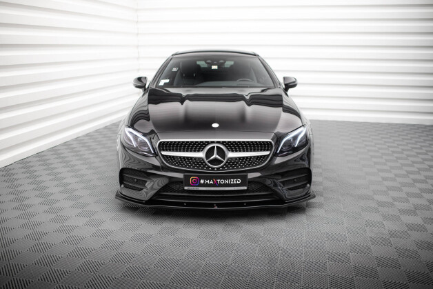 Cup Spoilerlippe Front Ansatz V.1 passend für Mercedes-Benz E-Klasse W213 Coupe (C238) / Cabriolet (A238) AMG-Line / 53 AMG schwarz Hochglanz