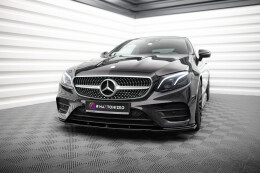 Cup Spoilerlippe Front Ansatz V.1 für Mercedes E-Klasse W213 Coupe C238 / Cabriolet A238 AMG-Line / 53 AMG schwarz Hochglanz