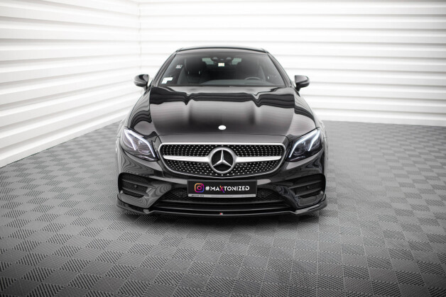 Cup Spoilerlippe Front Ansatz V.2 passend für Mercedes-Benz E-Klasse W213 Coupe (C238) / Cabriolet (A238) AMG-Line / 53 AMG schwarz Hochglanz