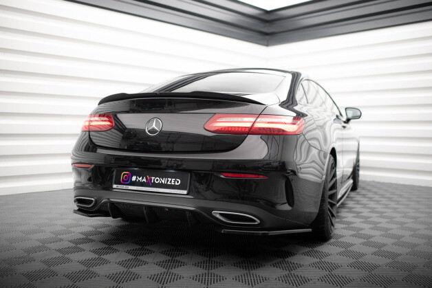 Heck Ansatz Flaps Diffusor passend für Mercedes-Benz E-Klasse W213 Coupe(C238) / Cabriolet (A238) AMG-Line schwarz Hochglanz