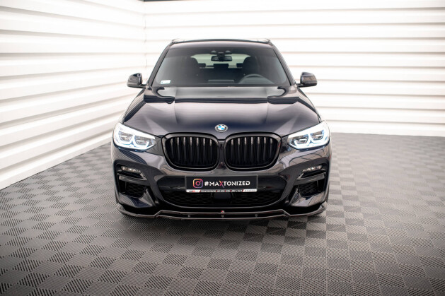 Cup Spoilerlippe Front Ansatz V.1 für BMW X3 M40d / M40i / M-Paket G01 schwarz Hochglanz