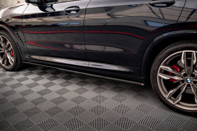 Seitenschweller Ansatz Cup Leisten für V.1 für BMW X3 M40d / M40i / M-Paket G01  schwarz Hochglanz