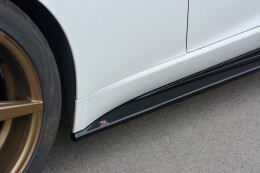 Seitenschweller Ansatz Cup Leisten passend für JAGUAR F-TYPE schwarz Hochglanz