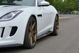 Seitenschweller Ansatz Cup Leisten passend für JAGUAR F-TYPE schwarz Hochglanz