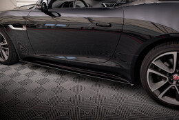 Street+ Seitenschweller Leisten passend für Jaguar F-TYPE schwarz Hochglanz