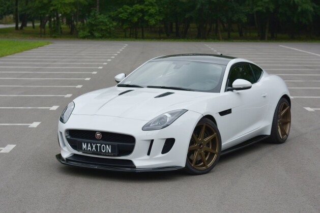 Street+ Spoilerlippe Front Ansatz V.1 passend für Jaguar F-TYPE schwarz Hochglanz