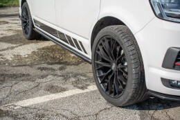 Seitenschweller Ansatz Cup Leisten für VW T6 schwarz matt