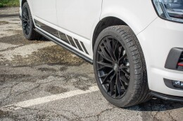Seitenschweller Ansatz Cup Leisten passend für VW T6 schwarz Hochglanz