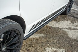 Seitenschweller Ansatz Cup Leisten passend für VW T6 schwarz Hochglanz