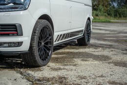 Seitenschweller Ansatz Cup Leisten passend für VW T6 schwarz Hochglanz