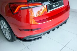 Heck Ansatz Flaps Diffusor passend für Skoda Scala schwarz Hochglanz