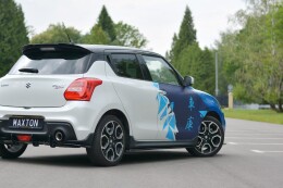 Seitenschweller Ansatz Cup Leisten für Suzuki Swift Sport Mk6 schwarz Hochglanz