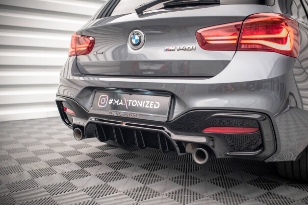 Heck Ansatz Diffusor passend für Bmw 1 F20/ F21 Facelift M-Power schwarz Hochglanz