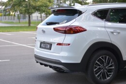 Heck Ansatz Diffusor passend für Hyundai Tucson Mk3 Facelift schwarz Hochglanz