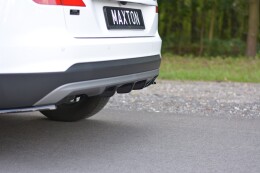 Heck Ansatz Diffusor passend für Hyundai Tucson Mk3 Facelift schwarz Hochglanz