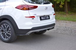 Heck Ansatz Flaps Diffusor passend für Hyundai Tucson Mk3 Facelift schwarz Hochglanz