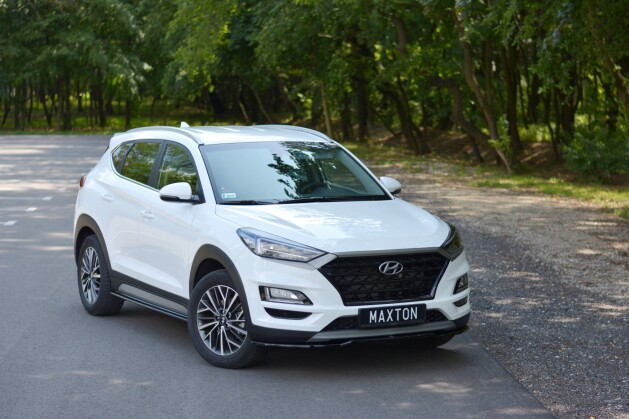 Seitenschweller Ansatz Cup Leisten für Hyundai Tucson Mk3 FL schwarz Hochglanz