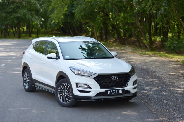 Seitenschweller Ansatz Cup Leisten passend für Hyundai Tucson Mk3 Facelift schwarz Hochglanz