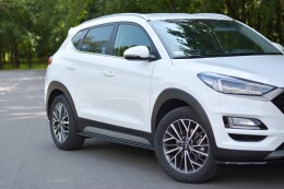 Seitenschweller Ansatz Cup Leisten passend für Hyundai Tucson Mk3 Facelift schwarz Hochglanz