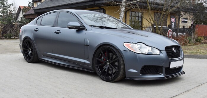 Cup Spoilerlippe Front Ansatz V.1 passend für JAGUAR XF- R schwarz Hochglanz