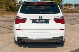 Heck Ansatz Flaps Diffusor passend für BMW X3 F25 M-Paket Facelift schwarz Hochglanz