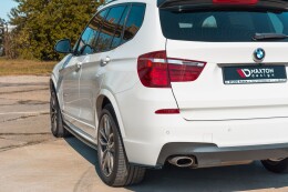 Heck Ansatz Flaps Diffusor für BMW X3 F25 M-Paket Facelift  Carbon Look