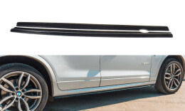 Seitenschweller Ansatz Cup Leisten für BMW X3 F25 M-Paket Facelift schwarz Hochglanz