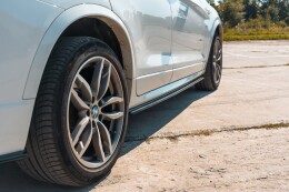 Seitenschweller Ansatz Cup Leisten passend für BMW X3 F25 M-Paket Facelift schwarz Hochglanz