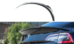 Heck Spoiler Aufsatz Abrisskante für Tesla Model 3 schwarz Hochglanz