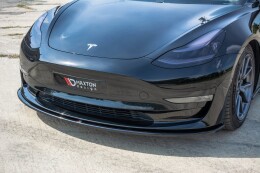 Cup Spoilerlippe Front Ansatz passend für Tesla Model 3 schwarz Hochglanz