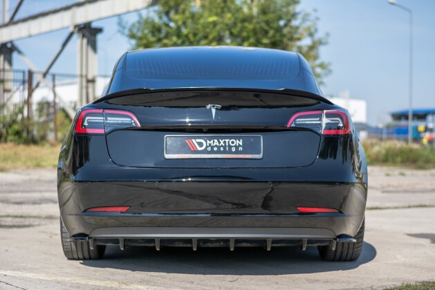 Heck Ansatz Diffusor passend für Tesla Model 3 schwarz Hochglanz