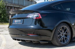 Heck Ansatz Diffusor passend für Tesla Model 3 schwarz Hochglanz