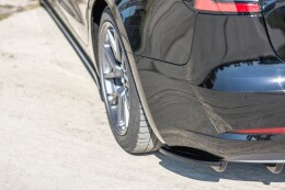 Heck Ansatz Flaps Diffusor passend für Tesla Model 3 schwarz Hochglanz