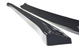 Seitenschweller Ansatz Cup Leisten passend für Tesla Model 3 / Model 3 Performance Mk1 / Mk1 Facelift schwarz Hochglanz