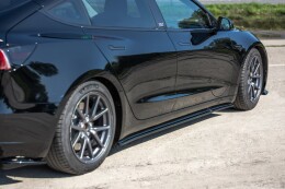 Street+ Seitenschweller Leisten passend für Tesla Model 3 / Model 3 Performance Mk1 / Mk1 FL schwarz Hochglanz