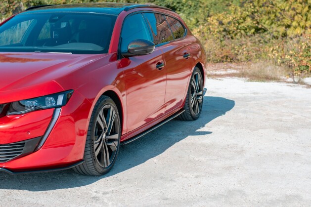 Seitenschweller Ansatz Cup Leisten passend für Peugeot 508 Mk2 schwarz Hochglanz