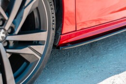 Seitenschweller Ansatz Cup Leisten passend für Peugeot 508 Mk2 schwarz Hochglanz