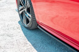Seitenschweller Ansatz Cup Leisten passend für Peugeot 508 Mk2 schwarz Hochglanz