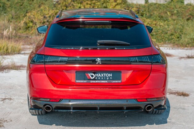 Mittlerer Cup Diffusor Heck Ansatz passend für(mit einem vertikalem balken) Peugeot 508 BenzinMk2 schwarz Hochglanz