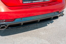Mittlerer Cup Diffusor Heck Ansatz DTM Look für Peugeot 508 SW Mk2 schwarz Hochglanz