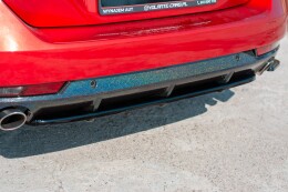 Mittlerer Cup Diffusor Heck Ansatz passend für(mit einem vertikalem balken) Peugeot 508 BenzinMk2 schwarz Hochglanz