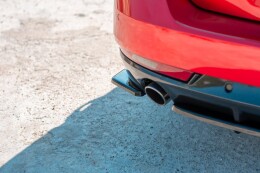 Heck Ansatz Flaps Diffusor passend für Peugeot 508 Benzin Mk2 schwarz Hochglanz