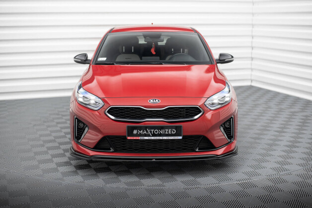 Street+ Spoilerlippe Front Ansatz V.1 passend für Kia Ceed GT / GT-Line Mk3 / Proceed Mk1 schwarz Hochglanz
