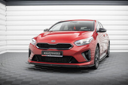 Street+ Spoilerlippe Front Ansatz V.1 passend für Kia Ceed GT / GT-Line Mk3 / Proceed Mk1 schwarz Hochglanz