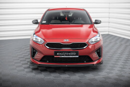 Street+ Spoilerlippe Front Ansatz V.2 passend für Kia Ceed GT / GT-Line Mk3 / Proceed Mk1 schwarz Hochglanz