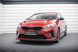 Street+ Spoilerlippe Front Ansatz V.2 passend für Kia Ceed GT / GT-Line Mk3 / Proceed Mk1 schwarz Hochglanz