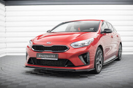 Street+ Spoilerlippe Front Ansatz V.3 passend für Kia Ceed GT / GT-Line Mk3 / Proceed Mk1 schwarz Hochglanz
