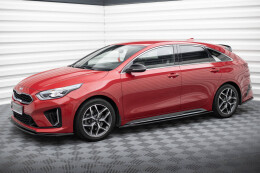 Seitenschweller Ansatz Cup Leisten für Kia Ceed GT / GT-Line Mk3 / Proceed Mk1 schwarz Hochglanz