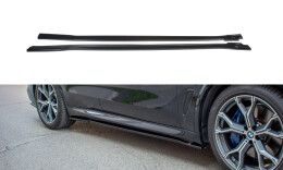 Seitenschweller Ansatz Cup Leisten für BMW X5 G05 M Paket schwarz Hochglanz